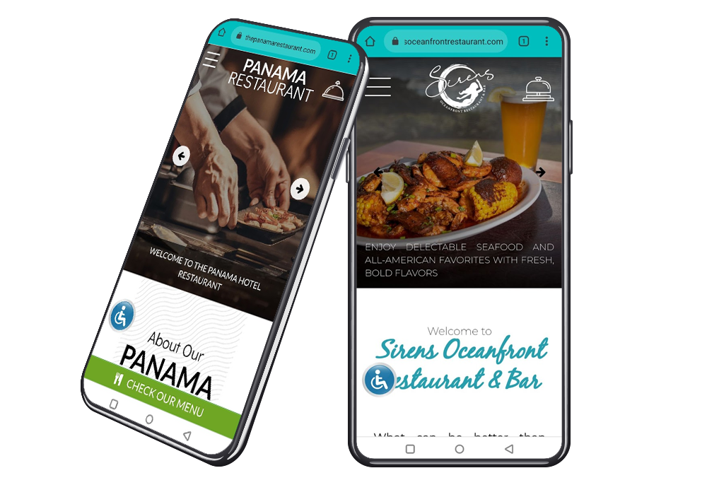 Mockup of the best restaurant websites with mobile responsive design